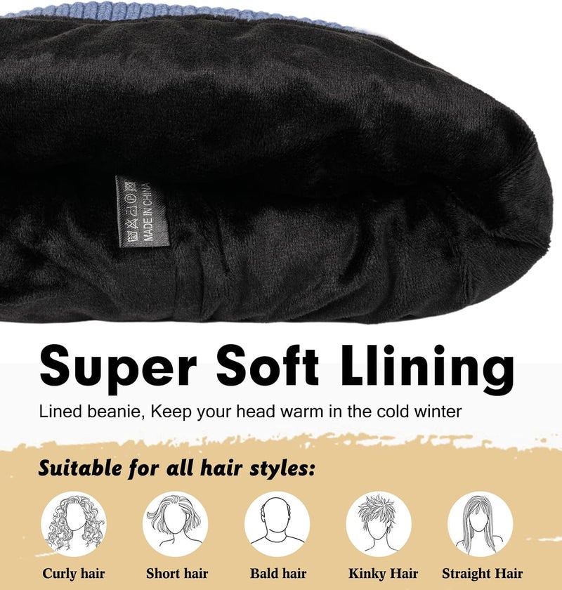 Wmcaps Winter Beanie for Men Women, Fleece Lined Beanie Soft Warm Knit Hat Ski Stocking Cuffed Cap - Image 3